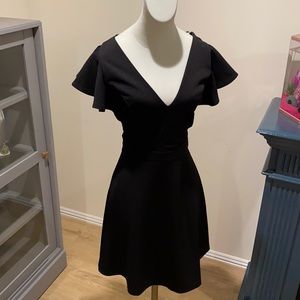 Ruffle Sleeve Black Dress